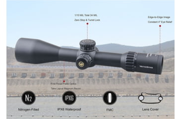 Image of Vector Optics Continental 4-24x56mm Rifle Scope, 34mm, FFP, VCT-34FFP, Nitrogen Purged, Black, SCFF-29