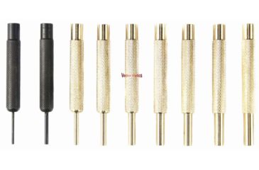 Image of Vector Optics Gun Smith Punch Tool Kit, 9 Pieces, Brass/ Stainless Steel, Black/Brass, SCOT-46