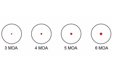 Image of Vector Optics Harpoon 1x30mm, 4 Dot Size, 3, 4, 5, 6 MOA Red Dot Sight, Black, SCRD-02