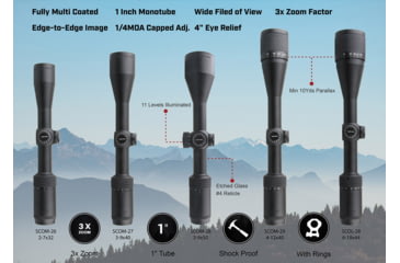 Image of Vector Optics Matiz 4-12x40 Rifle Scope, 25.4 mm, SFP, VOW-10BDC, Nitrogen Purged, Black, SCOM-29