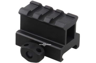 Image of Vector Optics Riser Mount Rail, Picatinny, 1in Height, 1.6in Long, 3 Slots, 6063-T6, Black, SCRA-60