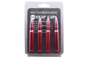 Image of Vector Optics Snap Caps, Rifle, .30-06 Springfield, 4 Rounds/ Pack, w/ Sling, Red, SCSC-06