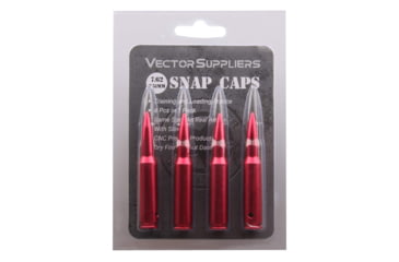 Image of Vector Optics Snap Caps, Rifle, 7.62x51mm NATO, 4 Rounds/ Pack, w/ Sling, Red, SCSC-05