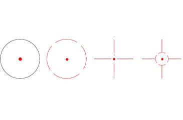Image of VictOptics Red Dot Sight, 1x, 22x33mm Objective Window, 4 Reticles, 6061-T6, Black, RDSL03