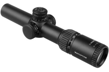 Image of VictOptics Rifle Scope, 1-4x24mm, First Focal Plane, 1-inch Tube, VIR-01 Red/ Green Illuminated Reticle, 6061-T6, Black, FFSL01