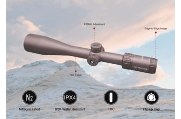 Image of EDEMO Vector Optics Victoptics S4 Rifle Scope, 6-24x50mm, 30mm Tube, FFP, VIS-FMIL Etched Glass Reticle, Coyote FDE, Black, OPSL27, EDEMO2