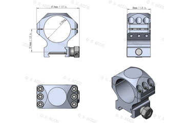 Image of Vector Optics X-Accu 30mm Picatinny Rings, 1in, Low Profile, Chorme, XASR-3001