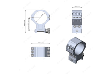 Image of Vector Optics X-Accu 34mm Adjustable Elevation Picatinny Rings, 1913 Picatinny Mount, Black Matte, Chorme, XASR-3050