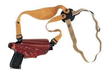 Image of Vega Holsters Shoulder/Belt Holster with 4 Positions, Brown/Black Leather, Ruger SP101 O121