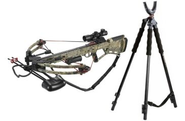 Image of Velocity Defiant Crossbow, Package Reaper Buck Camo 150lb, XB-350 W/ Vanguard Quest Tripod