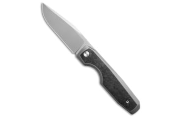 Image of Vero Engineering Isotope Mini Integral Folding Knife, 3.45in, Bohler M390 Stainless Steel, Drop Point Blade, Carbon Fiber, Black/Gray Handle, Frame Ti/Marbled CF, Black/Gray/Gray, 7.78 inch, BHQ-209195