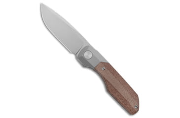 Image of Vero Engineering Mini Synapse Folding Knife, 2.87in, Bohler M390 Stainless Steel, Drop Point Blade, Micarta, Gray/Brown Handle, Gray/Brown/Gray, 6.60 inch, BHQ-177926