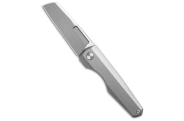 Image of Vero Engineering Neuron Non-Flipper Folding Knife, 2.76in, Bohler M390 Stainless Steel, Sheepsfoot Blade, Titanium, Gray Handle, Belt Satin, Gray/Gray, 6.30 inch, BHQ-209219