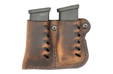 Image of Versacarry Leather Double Magazine Pouch, Double Stack, Distressed Brown, 72222