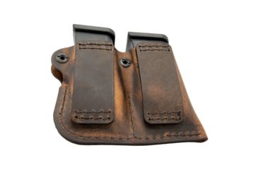 Image of Versacarry Leather Double Magazine Pouch, Single Stack, Distressed Brown, 72221