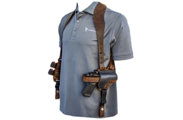 Image of Versacarry Shoulder Holster Deluxe - Thumb Break - Brown Base/Black Patch - Size 1, SH21