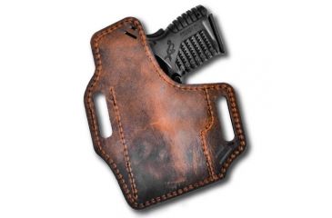 Image of VersaCarry Underground Premium Guardian OWB Holster, Formula 1, Water Buffalo Leather, Black/Distressed Brown, Subcompact UGF3BRN