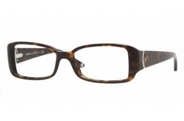 Image of Versace VE 3118 Eyeglasses Styles Dark Havana Frame w/Non-Rx 52 mm Diameter Lenses, 108-5215