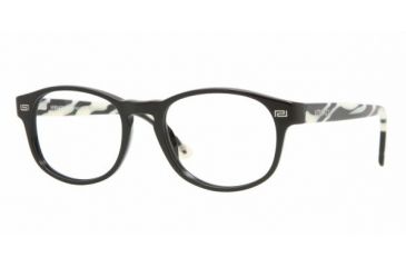 Image of Versace VE 3133 Eyeglasses Styles - Shiny Black Frame w/Non-Rx 51 mm Diameter Lenses, GB1-5118