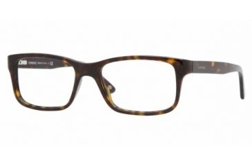 Image of Versace VE 3134 Eyeglasses Styles - Dark Havana Frame w/Non-Rx 55 mm Diameter Lenses, 108-5517