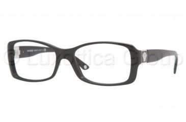 Image of Versace VE 3137 Eyeglasses Styles -  Shiny Black Frame w/Non-Rx 52 mm Diameter Lenses, GB1-5216