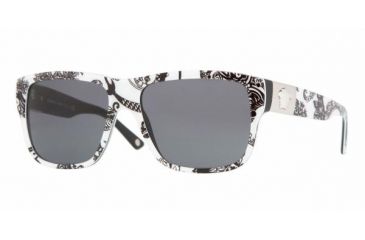 Image of Versace VE4192 Single Vision Prescription Sunglasses VE4192-887-87-5615 - Lens Diameter 56 mm, Frame Color Baroque Black White / Black