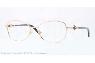 Image of Versace VE1214 Single Vision Prescription Eyeglasses 1002-52 - Gold Frame, Demo Lens Lenses