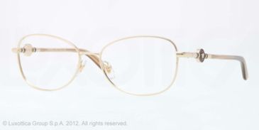 Image of Versace VE1214 Single Vision Prescription Eyeglasses 1252-52 - Pale Gold Frame, Demo Lens Lenses
