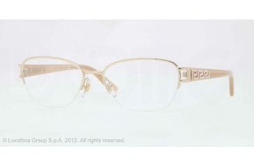 Image of Versace VE1215B Progressive Prescription Eyeglasses 1252-51 - Pale Gold Frame, Demo Lens Lenses