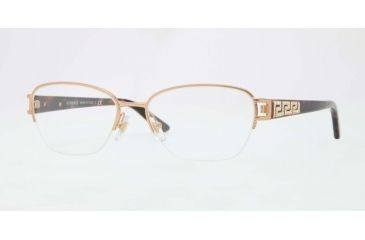Image of Versace VE1215B Progressive Prescription Eyeglasses 1329-51 - Matte Gold Frame, Demo Lens Lenses