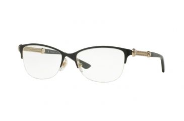 Image of Versace VE1228 Bifocal Prescription Eyeglasses 1291-53 - Black/pale Gold Frame