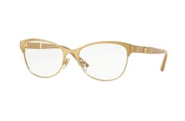 Image of Versace VE1233Q Eyeglass Frames 1352-53 - Brushed Gold Frame