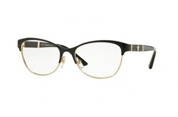 Image of Versace VE1233Q Eyeglass Frames 1366-53 - Black/pale Gold Frame