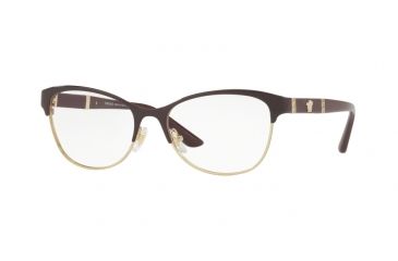 Image of Versace VE1233Q Eyeglass Frames 1418-53 - Eggplant/pale Gold Frame