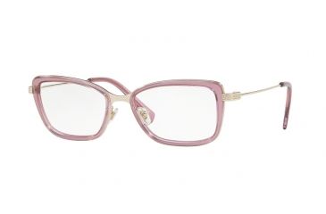 Image of Versace VE1243 Progressive Prescription Eyeglasses 1402-52 - Pale Gold/violet Transp Frame