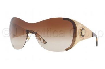 Image of Versace VE2135B Sunglasses 100213-0138 - Gold Frame, Brown Gradient Lenses