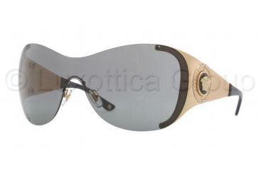 Image of Versace VE2135B Sunglasses 100287-0138 - Gold Frame, Gray Lenses