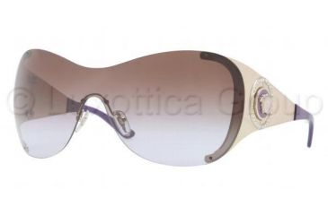 Image of Versace VE2135B Sunglasses 125268-0138 - Pale Gold Frame, Brown Gradient Lenses