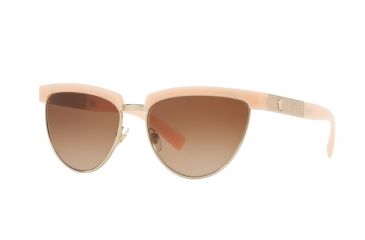 Image of Versace VE2169 Sunglasses 138813-56 - Pink/Pale Gold Frame, Brown Gradient Lenses