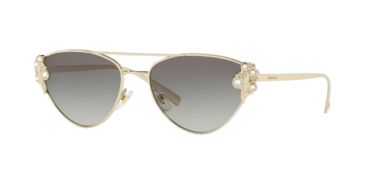 Image of Versace VE2195B Sunglasses 125211-56 - Pale Gold Frame, Grey Gradient Lenses