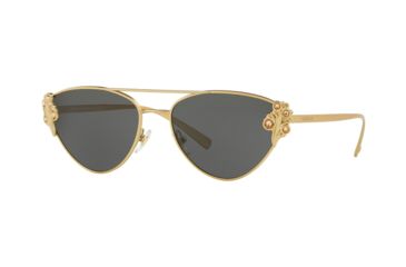 Image of Versace VE2195B Sunglasses 142887-56 - Tribute Gold Frame, Grey Lenses