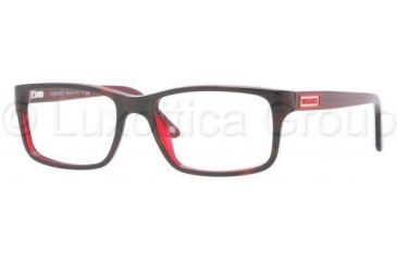 Image of Versace VE3154 Progressive Prescription Eyeglasses 955-5217 - Havana / Red Frame