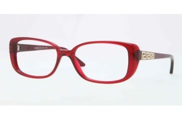 Image of Versace VE3178BA Progressive Prescription Eyeglasses 388-53 - Bordeaux Transp. Frame