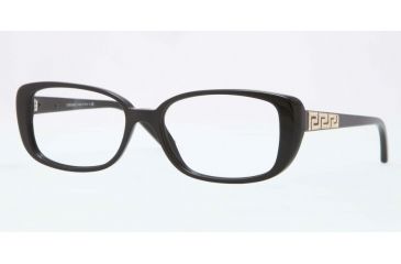 Image of Versace VE3178BA Progressive Prescription Eyeglasses GB1-53 - Shiny Black Frame