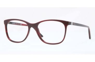 Image of Versace VE3187 Single Vision Prescription Eyeglasses 5045-53 - Red Striped Black Frame