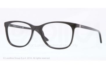 Image of Versace VE3187 Single Vision Prescription Eyeglasses GB1-53 - Black Frame