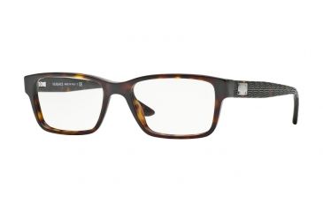 Image of Versace VE3198A Single Vision Prescription Eyeglasses 108-55 - Dark Havana Frame