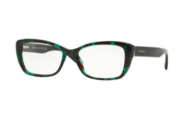 Image of Versace VE3201 Single Vision Prescription Eyeglasses 5076-54 - Green Havana Frame