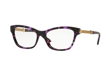 Image of Versace VE3214 Single Vision Prescription Eyeglasses 5152-52 - Violet Havana Frame