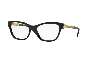 Image of Versace VE3214 Single Vision Prescription Eyeglasses GB1-52 - Black Frame